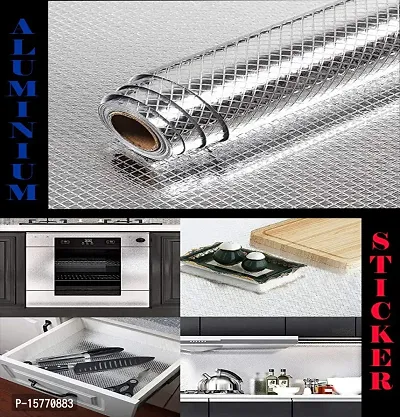 Kitchen Backsplash Wallpaper Peel and Stick Aluminum Foil Contact Paper Self Adhesive Oil-Proof Heat Resistant Wall Sticker for Countertop Drawer Liner Shelf Liner-thumb0