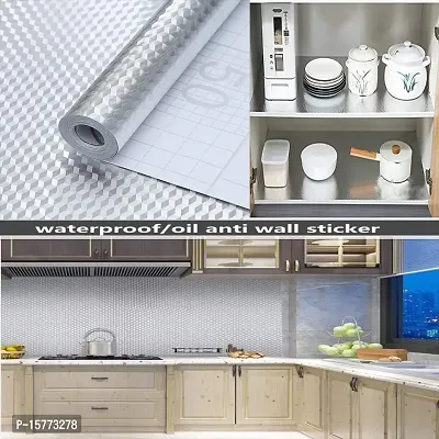 Kitchen Backsplash Wallpaper Peel and Stick Aluminum Foil Contact Paper Self Adhesive Oil-Proof Heat Resistant Wall Sticker for Countertop Drawer Liner Shelf Liner