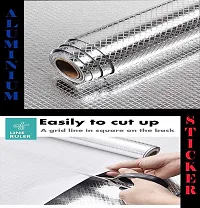 Kitchen Backsplash Wallpaper Peel and Stick Aluminum Foil Contact Paper Self Adhesive Oil-Proof Heat Resistant Wall Sticker for Countertop Drawer Liner Shelf Liner-thumb3