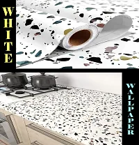 Kitchen cabinets Marble Wallpaper Oil Proof Waterproof Floor Tiles Stickers Waterproof Wall Paper for Home and Kitchen Decor-thumb2