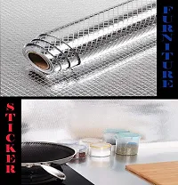 Kitchen Backsplash Wallpaper Peel and Stick Aluminum Foil Contact Paper Self Adhesive Oil-Proof Heat Resistant Wall Sticker for Countertop Drawer Liner Shelf Liner-thumb1
