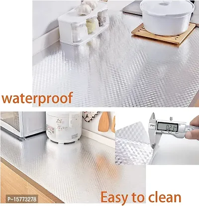 Kitchen Backsplash Wallpaper Peel and Stick Aluminum Foil Contact Paper Self Adhesive Oil-Proof Heat Resistant Wall Sticker for Countertop Drawer Liner Shelf Liner-thumb3