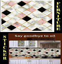 Kitchen Backsplash Wallpaper Peel and Stick Aluminum Foil Contact Paper Self Adhesive Oil-Proof Heat Resistant Wall Sticker for Countertop Drawer Liner Shelf Liner-thumb1