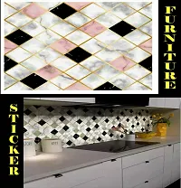 Kitchen Backsplash Wallpaper Peel and Stick Aluminum Foil Contact Paper Self Adhesive Oil-Proof Heat Resistant Wall Sticker for Countertop Drawer Liner Shelf Liner-thumb3