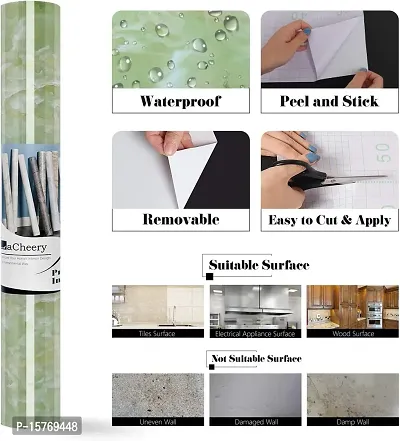 Kitchen Backsplash Wallpaper Peel and Stick Aluminum Foil Contact Paper Self Adhesive Oil-Proof Heat Resistant Wall Sticker for Countertop Drawer Liner Shelf Liner-thumb3