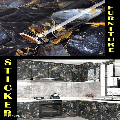 Kitchen Backsplash Wallpaper Peel and Stick Aluminum Foil Contact Paper Self Adhesive Oil-Proof Heat Resistant Wall Sticker for Countertop Drawer Liner Shelf Liner-thumb4