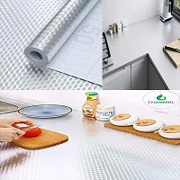 Kitchen Backsplash Wallpaper Peel and Stick Aluminum Foil Contact Paper Self Adhesive Oil-Proof Heat Resistant Wall Sticker for Countertop Drawer Liner Shelf Liner-thumb3