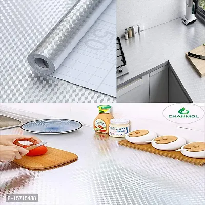 Kitchen Backsplash Wallpaper Peel and Stick Aluminum Foil Contact Paper Self Adhesive Oil-Proof Heat Resistant Wall Sticker for Countertop Drawer Liner Shelf Liner-thumb4