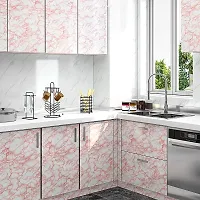 Kitchen Backsplash Wallpaper Peel and Stick Aluminum Foil Contact Paper Self Adhesive Oil-Proof Heat Resistant Wall Sticker for Countertop Drawer Liner Shelf Liner-thumb3