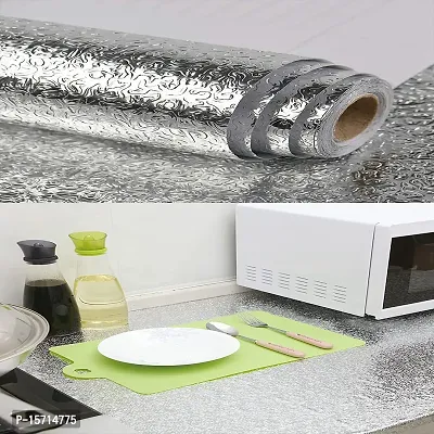 Kitchen Backsplash Wallpaper Peel and Stick Aluminum Foil Contact Paper Self Adhesive Oil-Proof Heat Resistant Wall Sticker for Countertop Drawer Liner Shelf Liner-thumb3