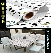 Kitchen cabinets Marble Wallpaper Oil Proof Waterproof Floor Tiles Stickers Waterproof Wall Paper for Home and Kitchen Decor POF:2-thumb1