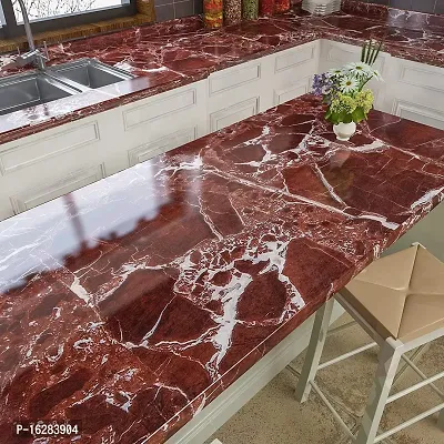 Kitchen cabinets Marble Wallpaper Oil Proof Waterproof Floor Tiles Stickers Waterproof Wall Paper for Home and Kitchen Decor POF:2-thumb3