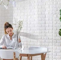 Wall Stickers Wallpaper PE Foam Brick Design DIY Decal (70 x 77 cm)(5.3 SQ FT/ PER SHEET )3D Frames PVC DIY Self Adhesive  (White, 1)-thumb2