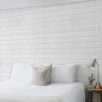 Wall Stickers Wallpaper PE Foam Brick Design DIY Decal (70 x 77 cm)(5.3 SQ FT/ PER SHEET )3D Frames PVC DIY Self Adhesive  (White, 1)-thumb3