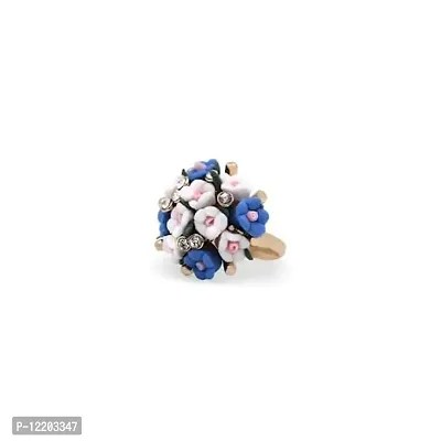 INDIKONIC Handcrafted Contemporary stylish Adjustable Finger Ring For Women & Girls (Floral Shape)