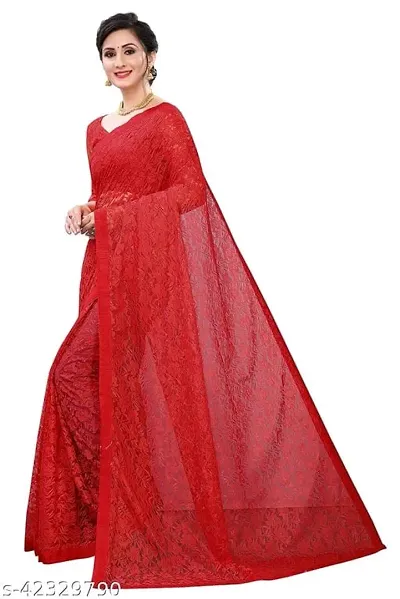 Women Beautiful Net Saree with Blouse piece