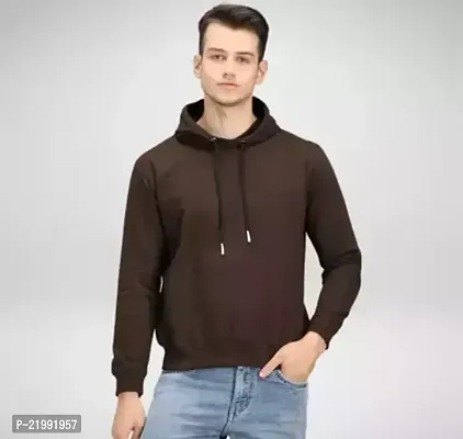 Elegant Black Cotton Blend Solid  Sweatshirt For Men