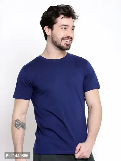 Navy Blue Men Premium Half sleeves cotton t shirt