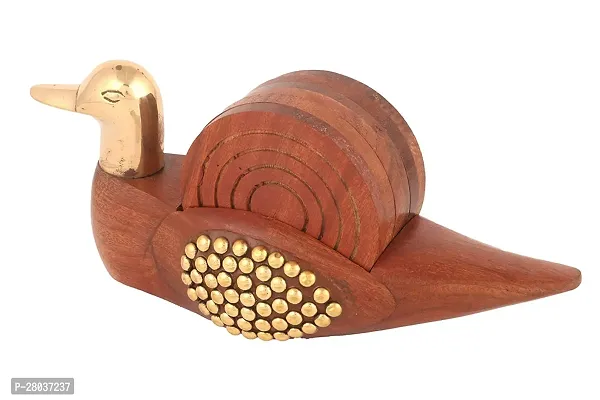 Wooden Desk Organizer Wooden Duck Tea Coaster Set With Brass Work Office Table Accessories Office Setnbsp;