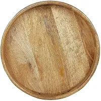 Solid Wood Round Tray With Cutout Handle-thumb1