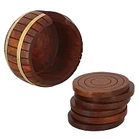 nbsp;Wooden Drink Coasters Wood Table Coaster Set of 6 for Tea Cups Coffee Mugs Beer Cans Bar Tumblers and Water Glasses-thumb1