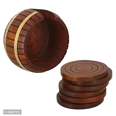 nbsp;Wooden Drink Coasters Wood Table Coaster Set of 6 for Tea Cups Coffee Mugs Beer Cans Bar Tumblers and Water Glasses-thumb2