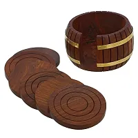 nbsp;Wooden Drink Coasters Wood Table Coaster Set of 6 for Tea Cups Coffee Mugs Beer Cans Bar Tumblers and Water Glasses-thumb3