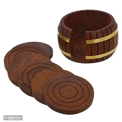 nbsp;Wooden Drink Coasters Wood Table Coaster Set of 6 for Tea Cups Coffee Mugs Beer Cans Bar Tumblers and Water Glasses-thumb4