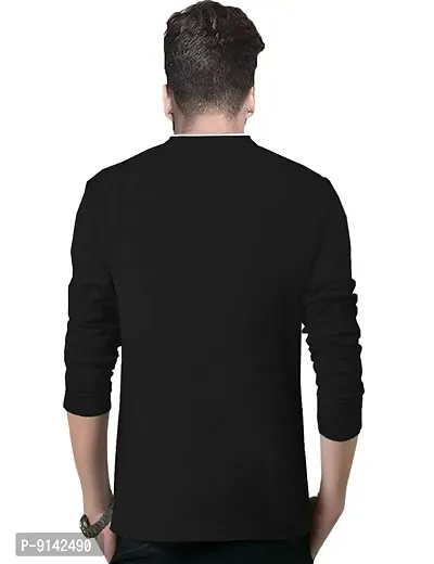 JANGOBOY Men's Cotton Blend Full Sleeve Henley Collar T-Shirt (F4u-496-497-xl_Black  Maroon_XL) Pack of 2-thumb3