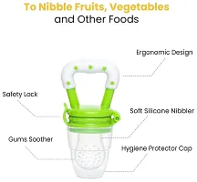 Fixlogics Silicone Food/Fruit Nibbler, Pacifier, Feeder, Teether for Infant Baby | Quick  Easy to fill Soft Silicone Mesh with Tiny  Uniform Holes | BPA Free-thumb2