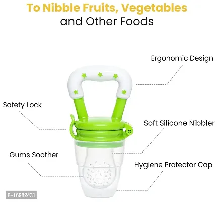 Fixlogics Silicone Food/Fruit Nibbler, Pacifier, Feeder, Teether for Infant Baby | Quick  Easy to fill Soft Silicone Mesh with Tiny  Uniform Holes | BPA Free-thumb2