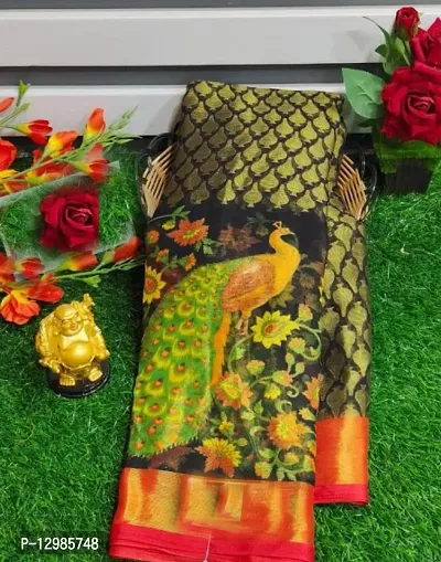 Attractive  brasso viscose silk   saree with blouse-thumb0