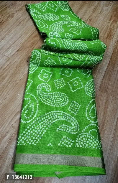 Gorgeous Peny Cotton Bandhani print saree-thumb0