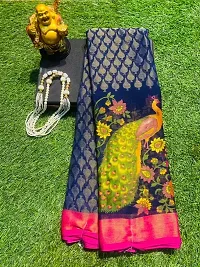 Attractive  brasso viscose silk   saree with blouse-thumb3