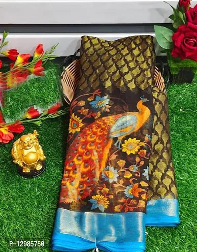 Attractive  brasso viscose silk   saree with blouse-thumb3