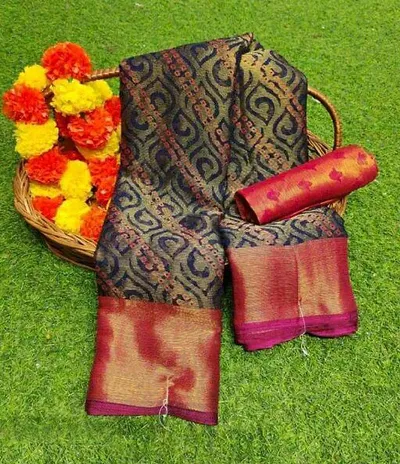 Attractive Brasso Saree with Blouse piece 