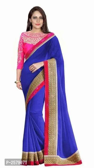 Georgette Saree With Embroidered Work Blouse-thumb0