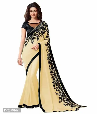 Multicoloured Embroidered Georgette Saree With Blouse Piece-thumb0