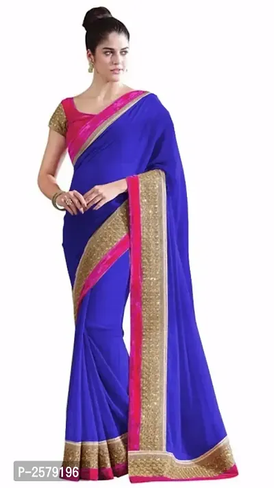 Multicoloured Georgette Saree With Blouse Piece