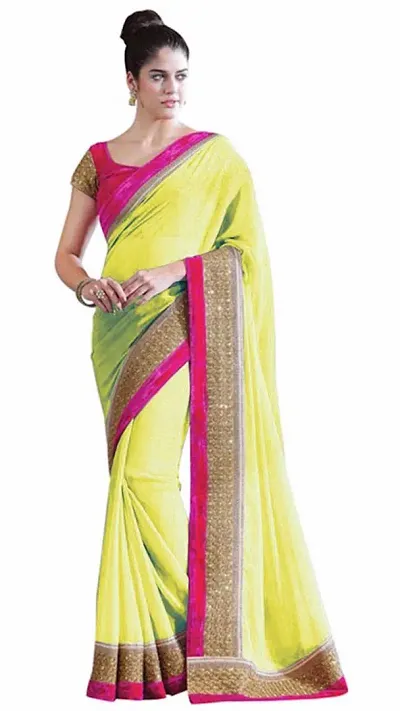 Georgette Border Saree With Blouse Piece