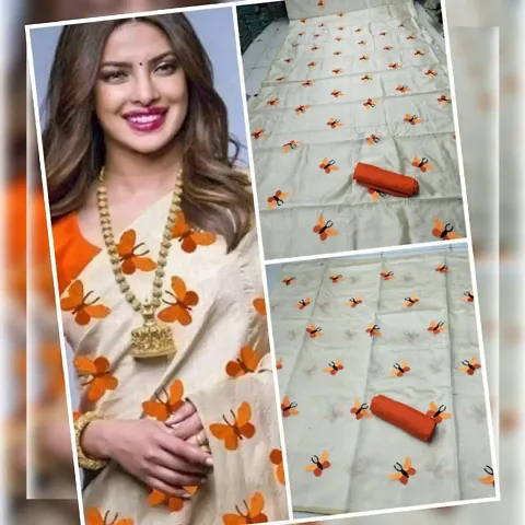 Stylish Zarna Silk Butterfly Saree With Blouse Piece