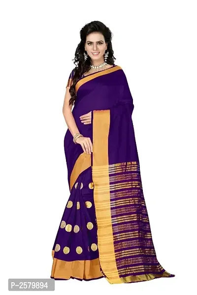 Trendy Multicolored Poly Cotton Saree With Blouse Piece-thumb0