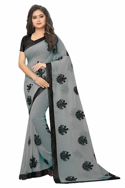 Floral Georgette Embroidered Sarees