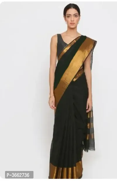 atractive Cotton Silk Saree With Blouse Piece-thumb0