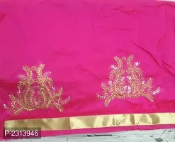 Chanderi Cotton Saree With Embroidered Blouse Piece-thumb1