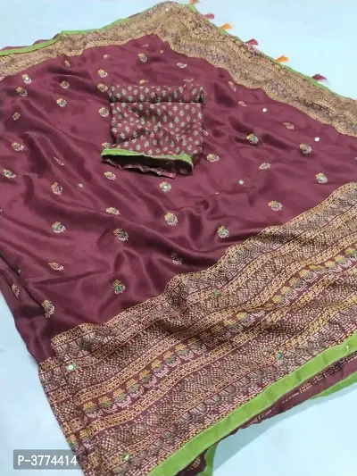 Jute Cotton Printed saree with blouse