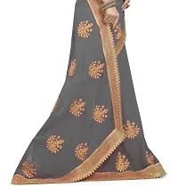 Exclusive Georgette Embroidered Saree with Blouse piece-thumb2