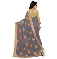 Exclusive Georgette Embroidered Saree with Blouse piece-thumb1