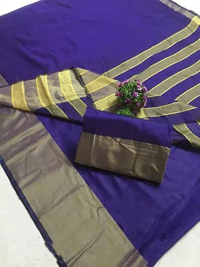 Zari border silk saree with blouse