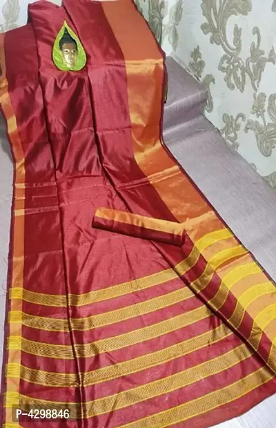 Zari border cotton silk saree with blouse